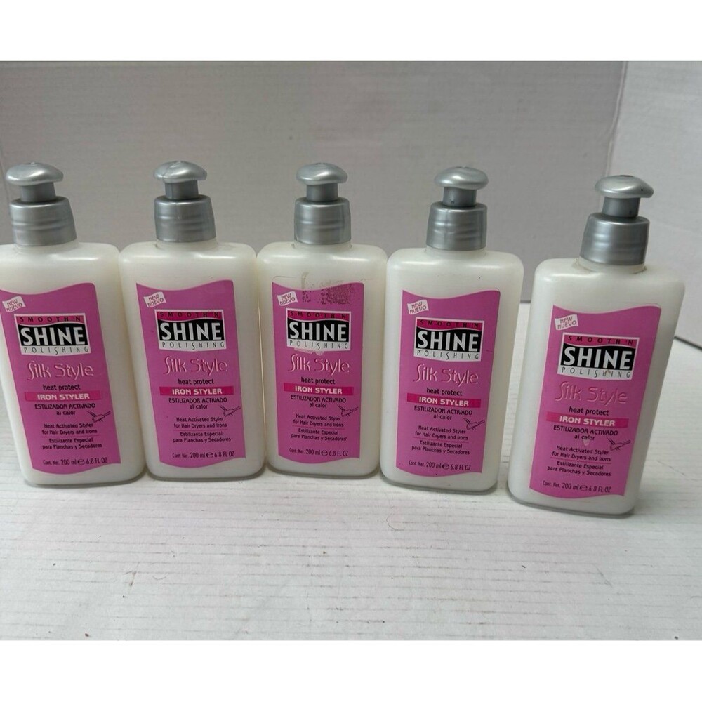 SET OF 5 SMOOTH'N SHINE POLISHING SILK STYLE HEAT PROTECT IRON STYLER 6.8OZ